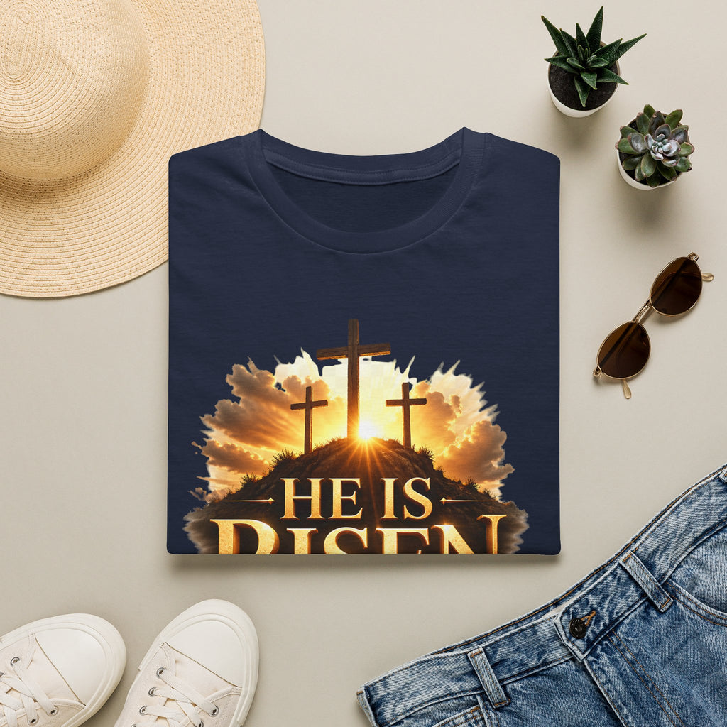 He Is Risen T-Shirt — Easter Christian Cross Resurrection Tee