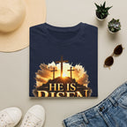 He Is Risen T-Shirt — Easter Christian Cross Resurrection Tee