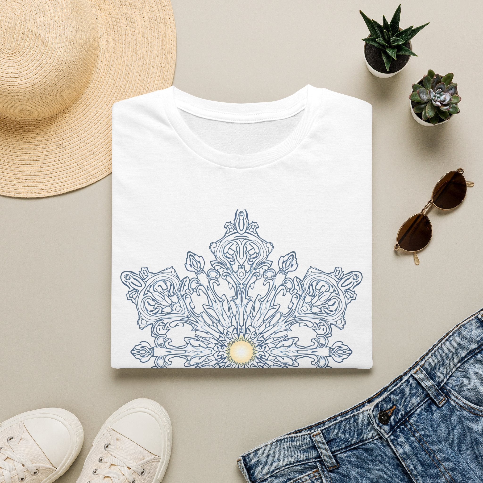 Floral Mandala Tee — Sunburst Lace Graphic T-Shirt
