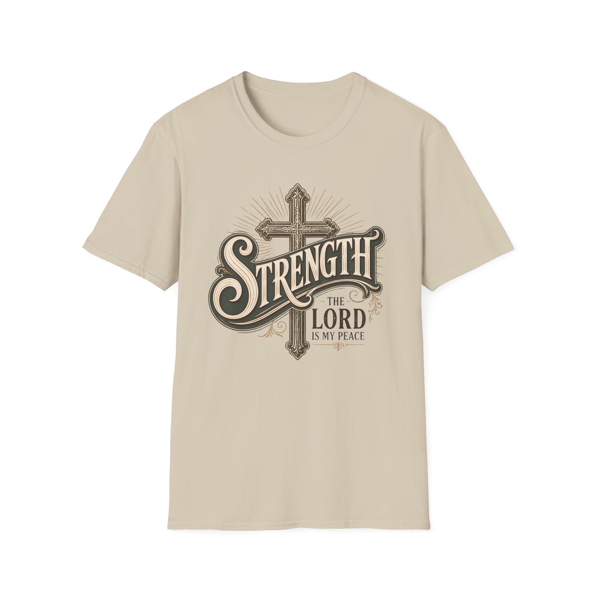 Strength Cross T‑Shirt — 'The Lord Is My Peace' Christian Faith Tee