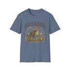 Courageous Leopard T-Shirt — Vintage Floral Wildlife Graphic Tee