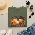 Harvesting His Promises T-Shirt — Fall Pumpkin & Sunflower Faith Tee