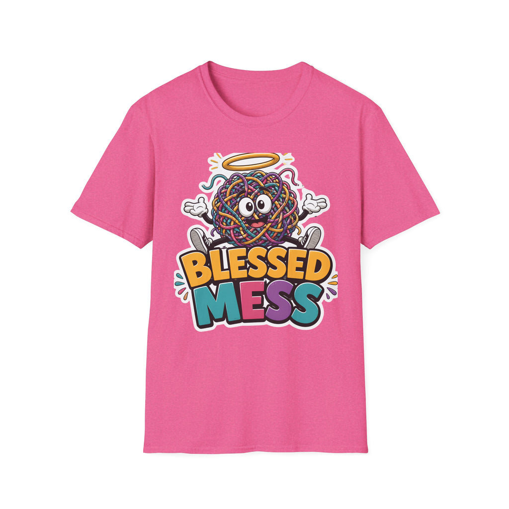 Blessed Mess T-Shirt — Cute Angelic Tangled Yarns Graphic Tee