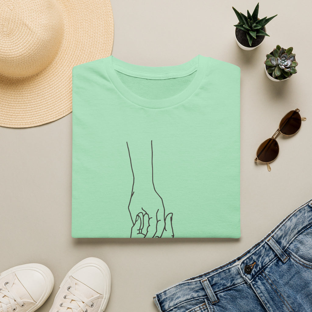 T-Shirt — Minimal Line Art Holding Hands Design