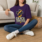 Grace Powered T-Shirt — Faith Cross with Lightning Christian Tee