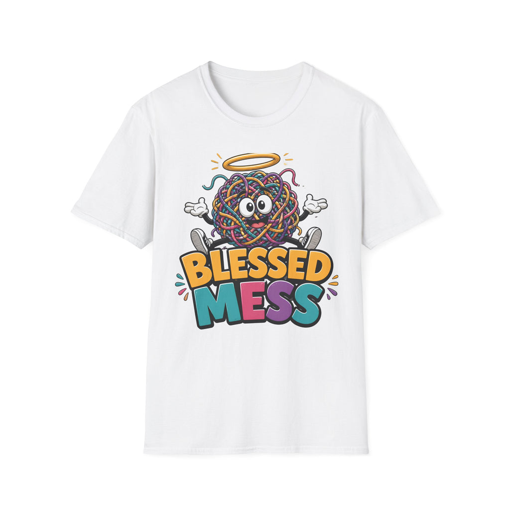 Blessed Mess T-Shirt — Cute Angelic Tangled Yarns Graphic Tee