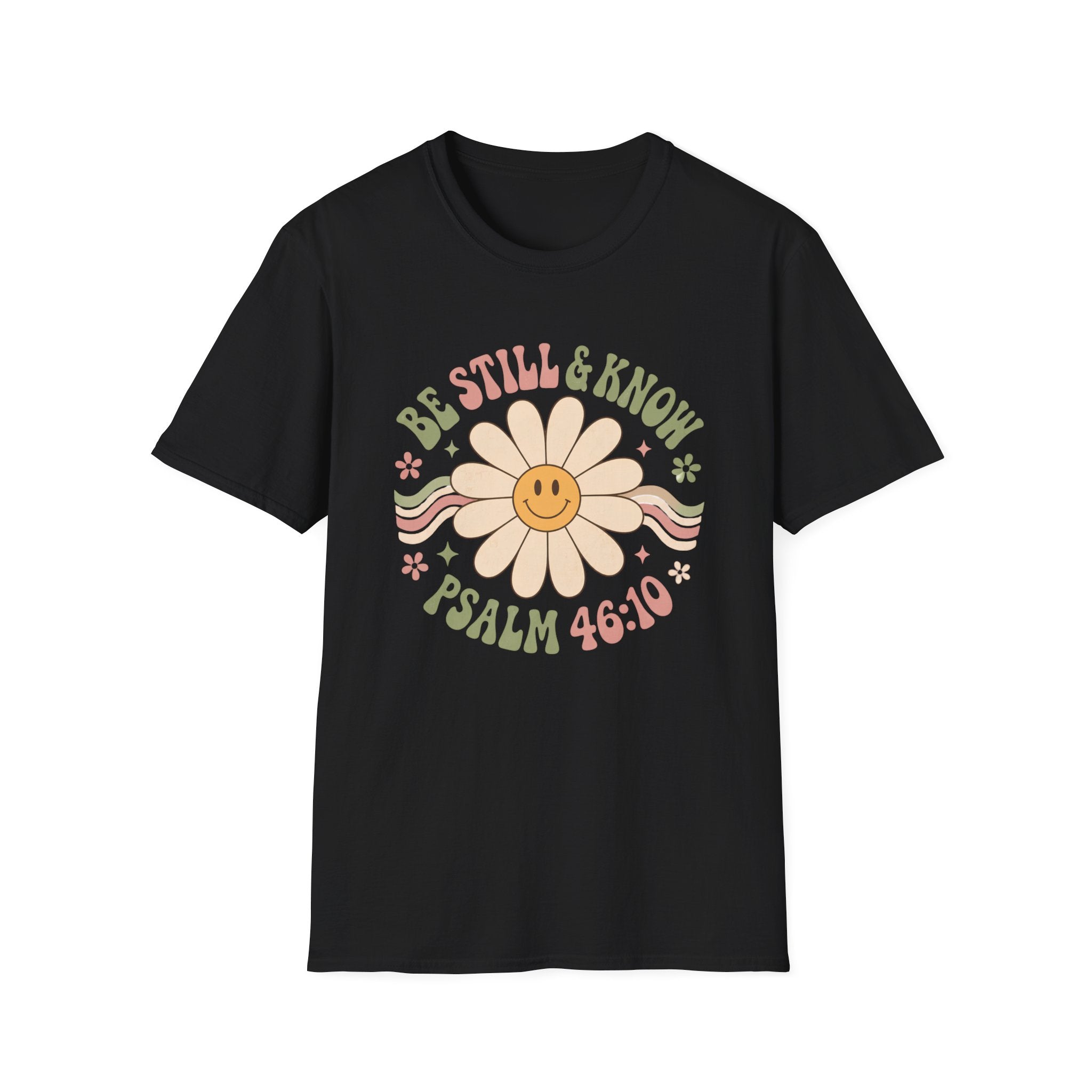 Be Still & Know Daisy T-Shirt — Psalm 46:10 Floral Vintage Graphic Tee