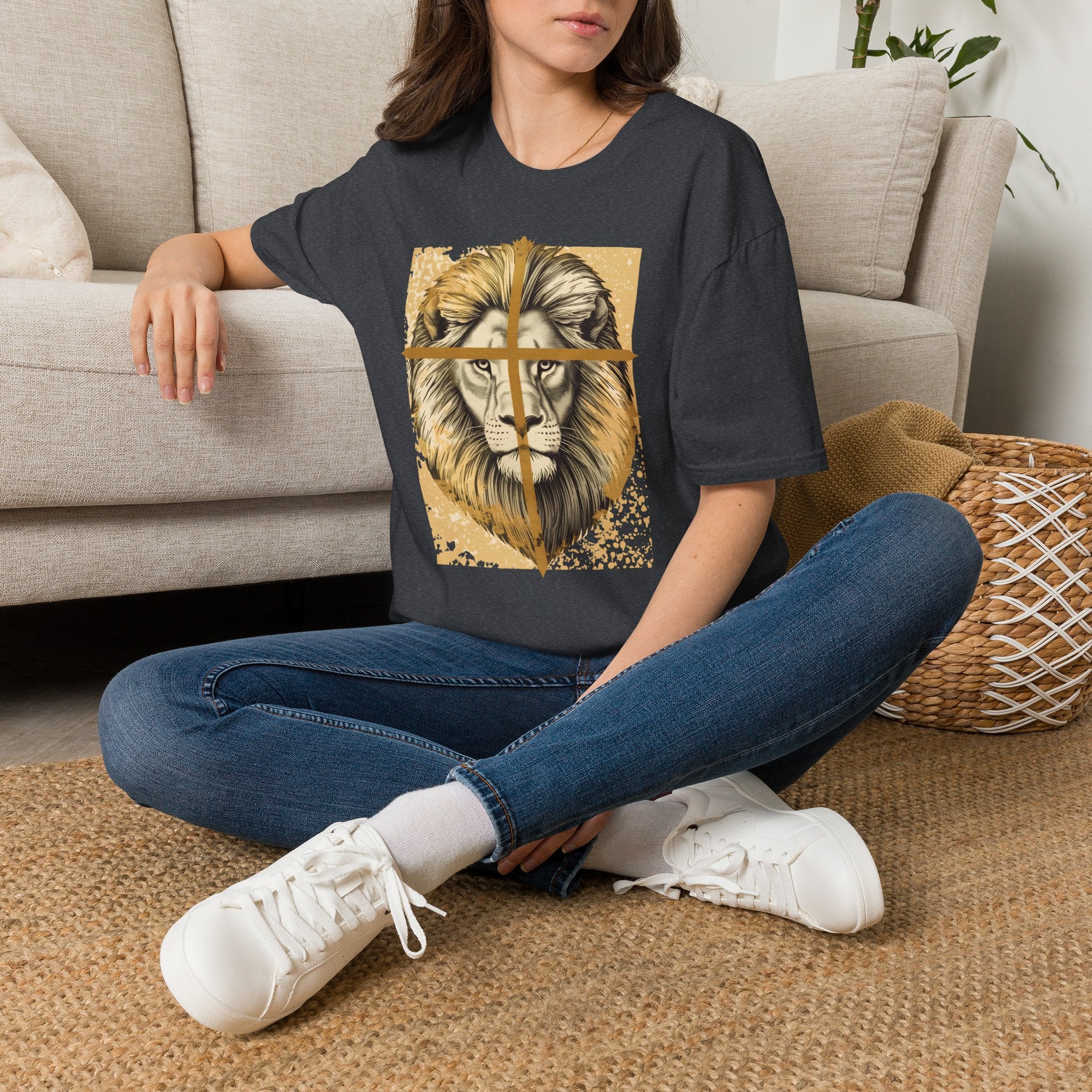 Lion Cross T‑Shirt — Faith-Inspired Lion Graphic Tee