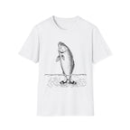 Fish Illustration T-Shirt — Vintage Leaping Trout Graphic