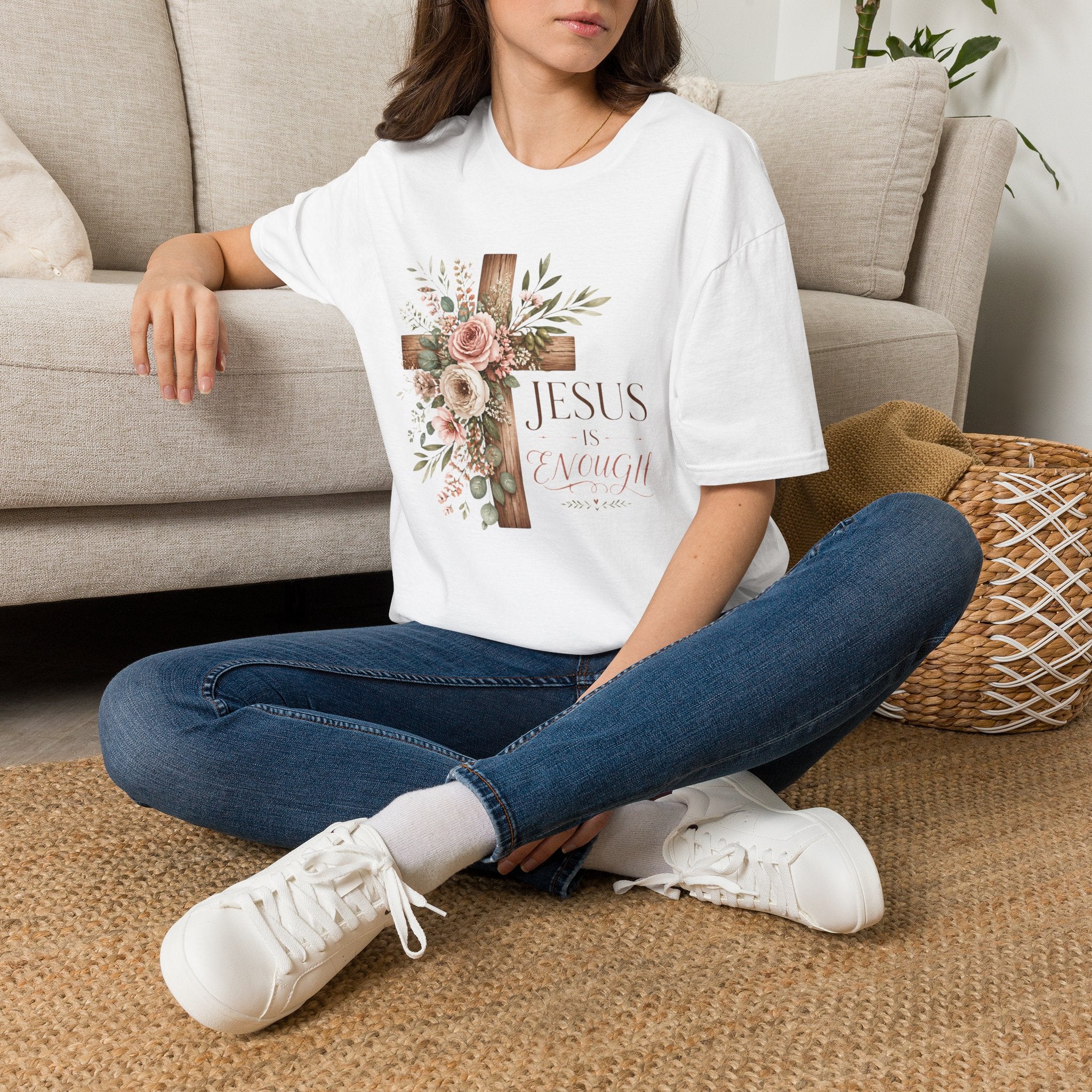 Jesus Floral Cross T-Shirt — Christian Faith Graphic Tee
