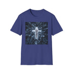Cross in Snow Aerial Print T-Shirt — Minimalist Winter Graphic Tee