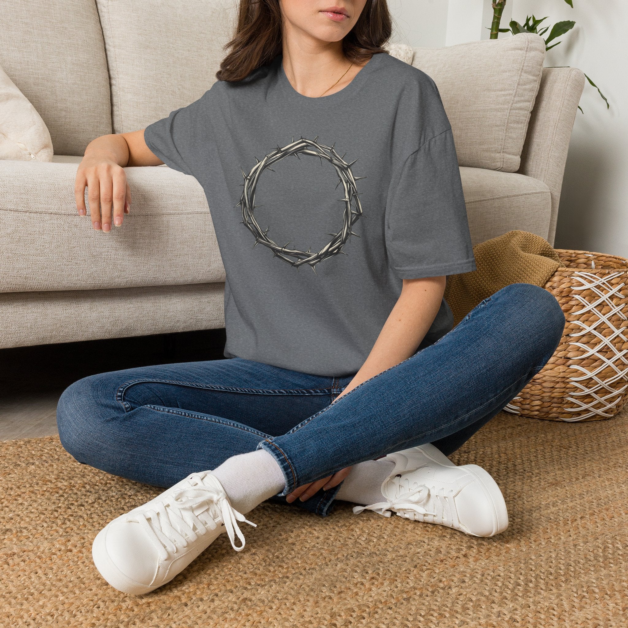 T-Shirt — Minimal Crown of Thorns Graphic Tee | Christian Faith Symbol Shirt