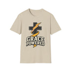 Grace Powered T-Shirt — Faith Cross with Lightning Christian Tee