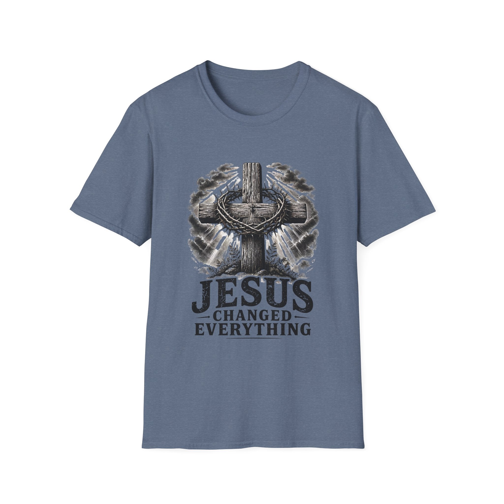 Christian Cross T-Shirt — "Jesus Changed Everything" Faith Tee