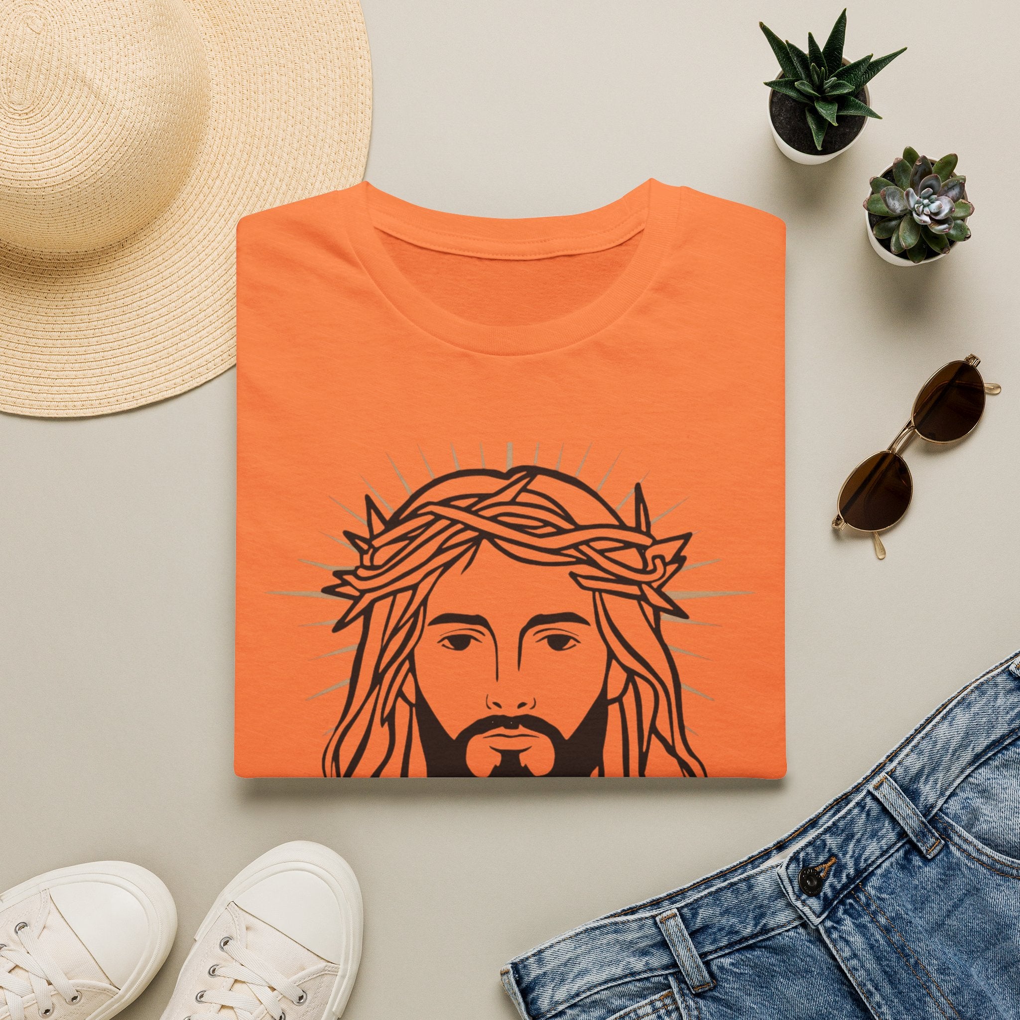 Jesus Portrait T-Shirt — Crown of Thorns Faith Tee