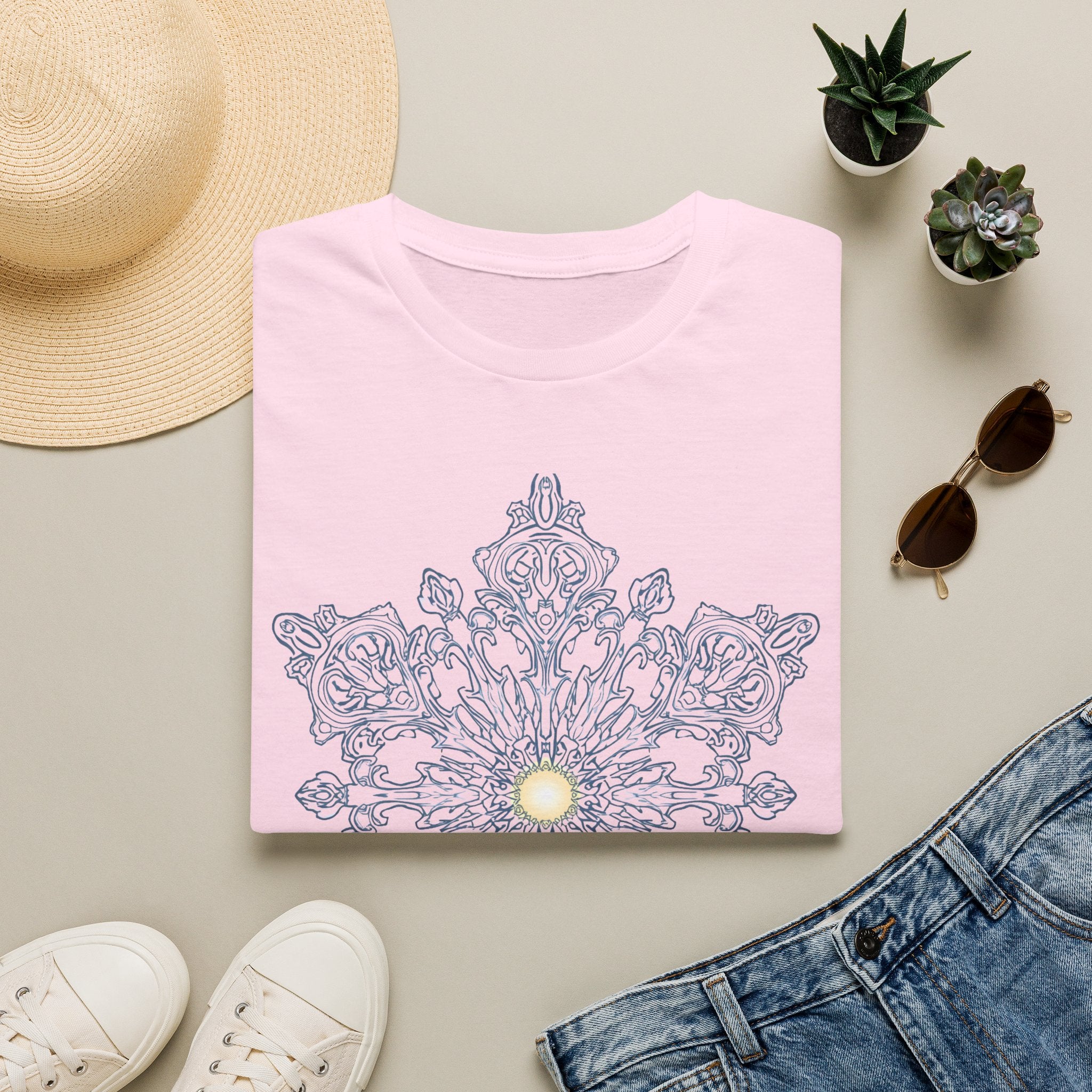 Floral Mandala Tee — Sunburst Lace Graphic T-Shirt