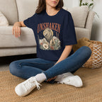 Unshaken Lion T‑Shirt — Vintage Floral Courage Tee