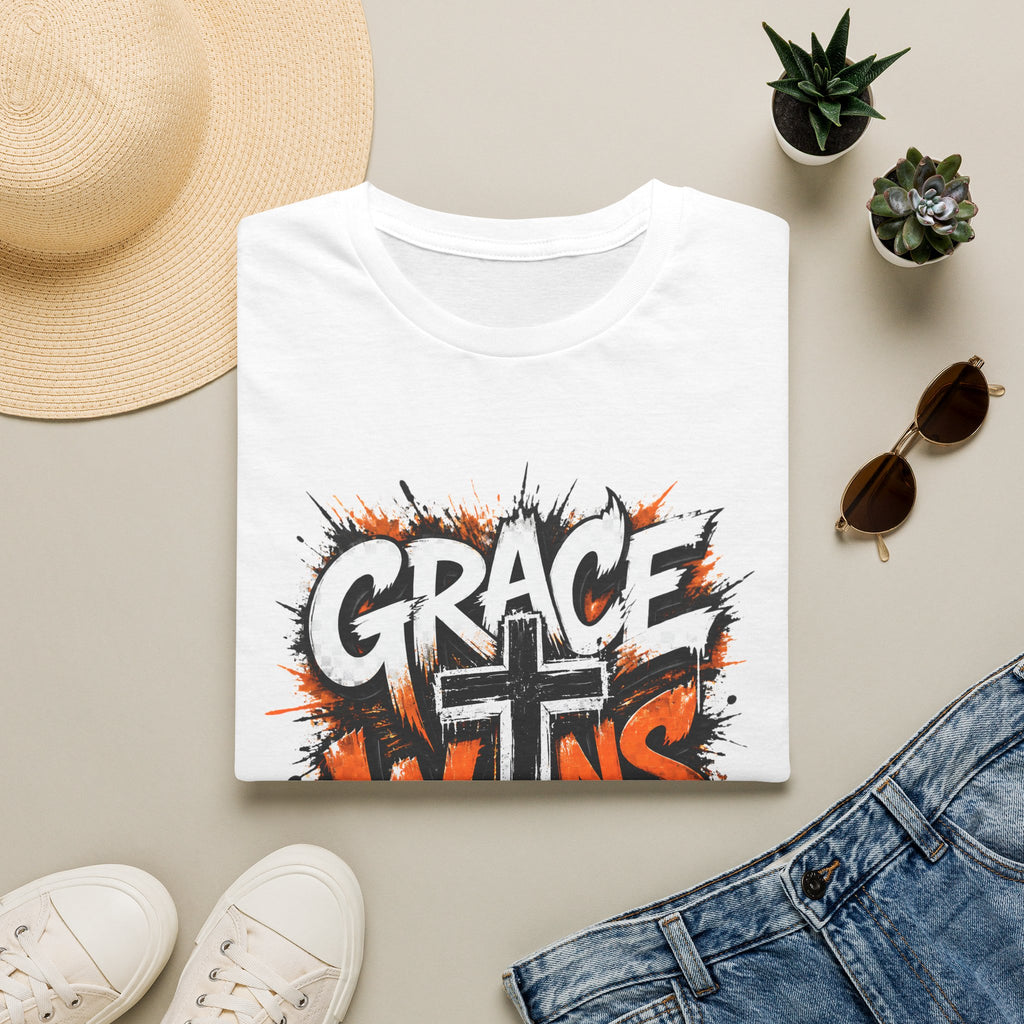 Grace Wins T-Shirt — Christian Faith Cross Graphic Tee