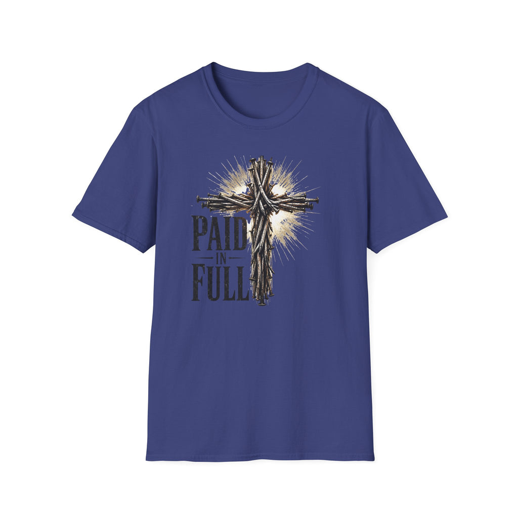 Christian T-Shirt — "Paid in Full" Cross Graphic Faith Tee