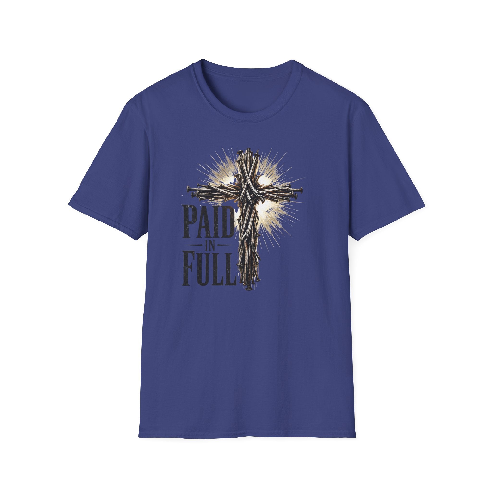 Christian T-Shirt — "Paid in Full" Cross Graphic Faith Tee