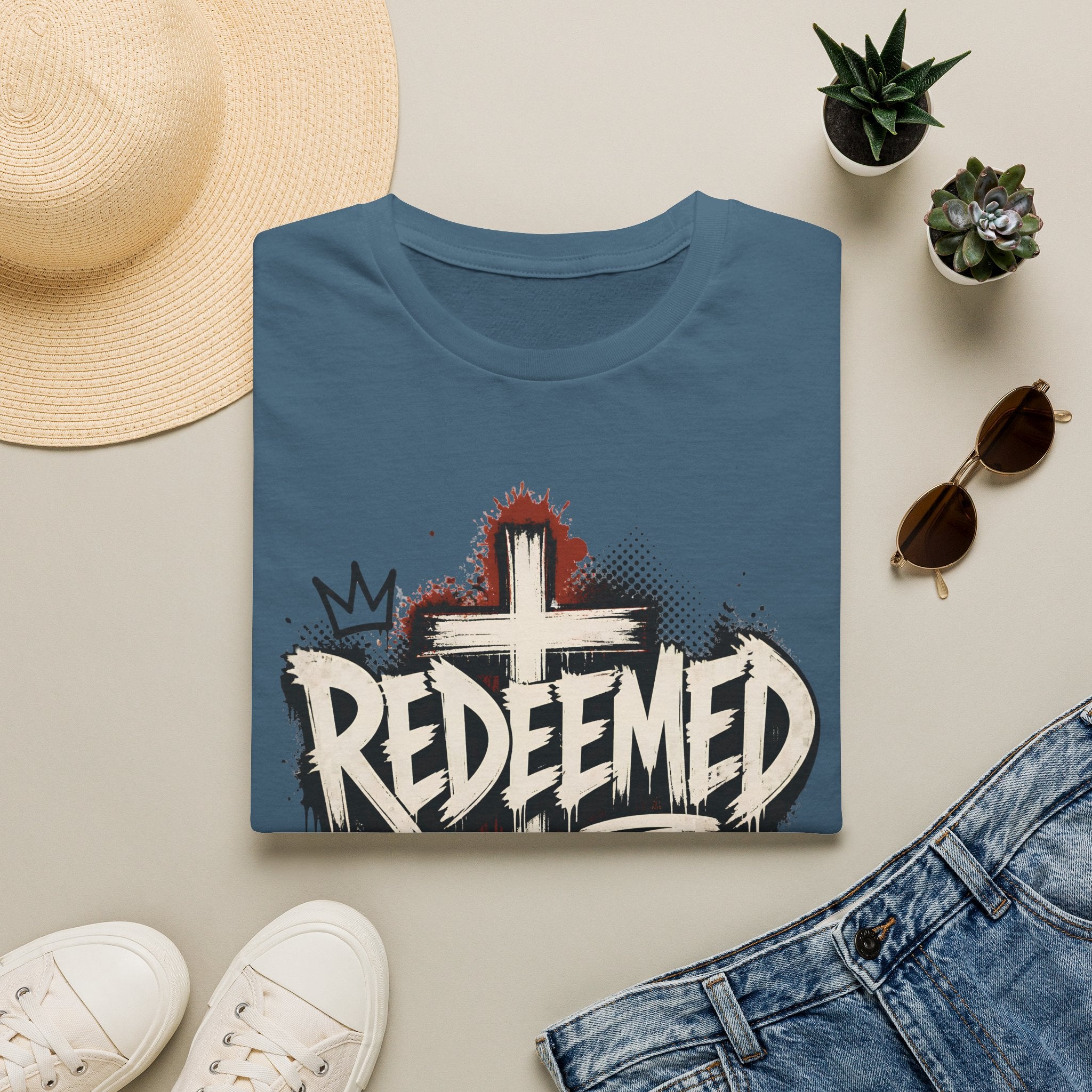 Redeemed Cross T‑Shirt — Christian Faith Graphic Tee