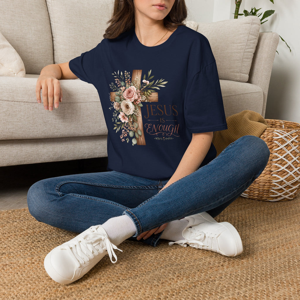 Jesus Floral Cross T-Shirt — Christian Faith Graphic Tee