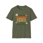 T-Shirt — Two of Every Animal But No Mosquitoes Retro Floral Graphic Tee