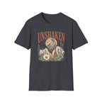 Unshaken Lion T‑Shirt — Vintage Floral Courage Tee