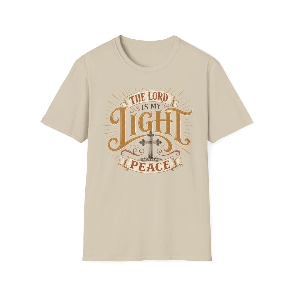 Christian T-Shirt - "The Lord Is My Light & Peace" Inspirational Faith Tee