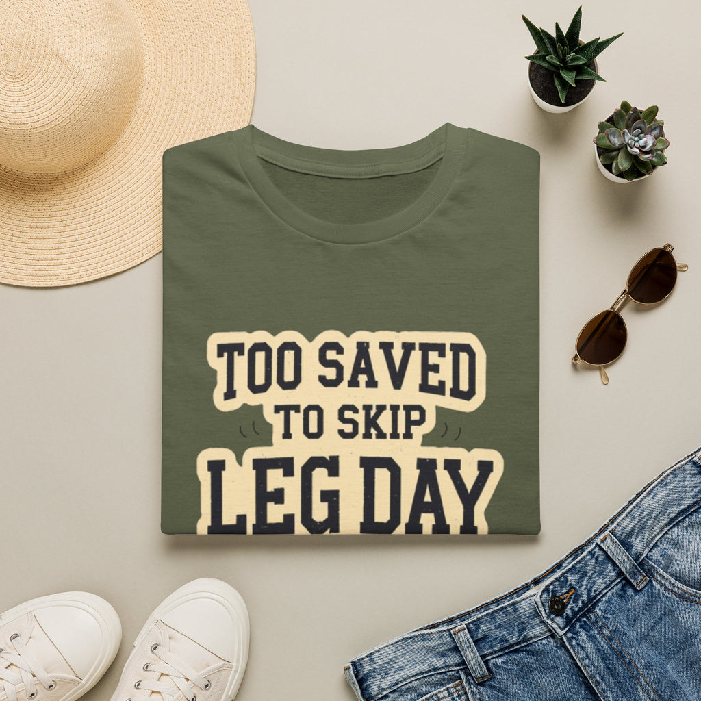 Too Saved To Skip Leg Day T-Shirt — Funny Gym Workout Tee