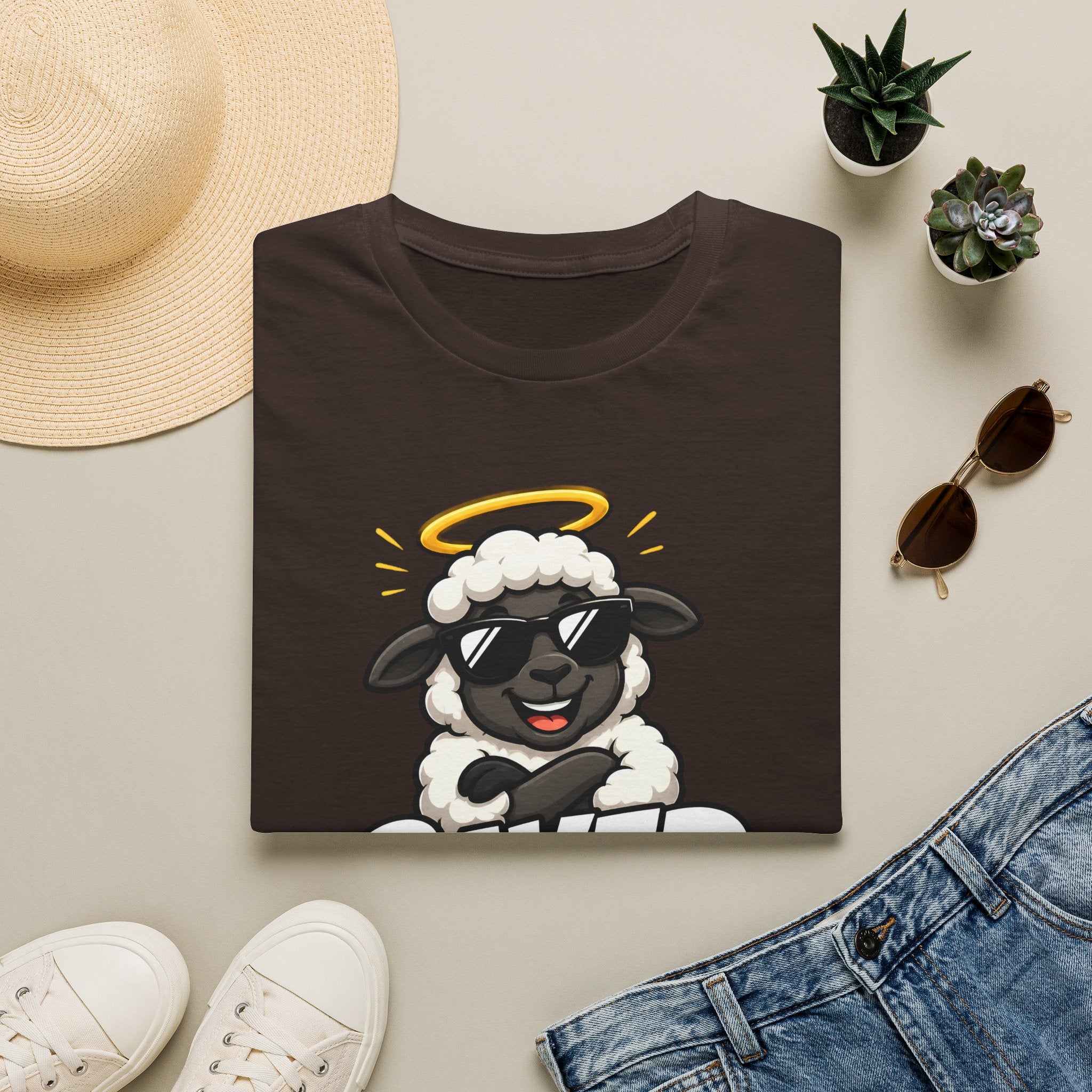 Saved Squad T‑Shirt — Cute Angel Sheep Graphic Tee for Christian Youth & Church Groups
