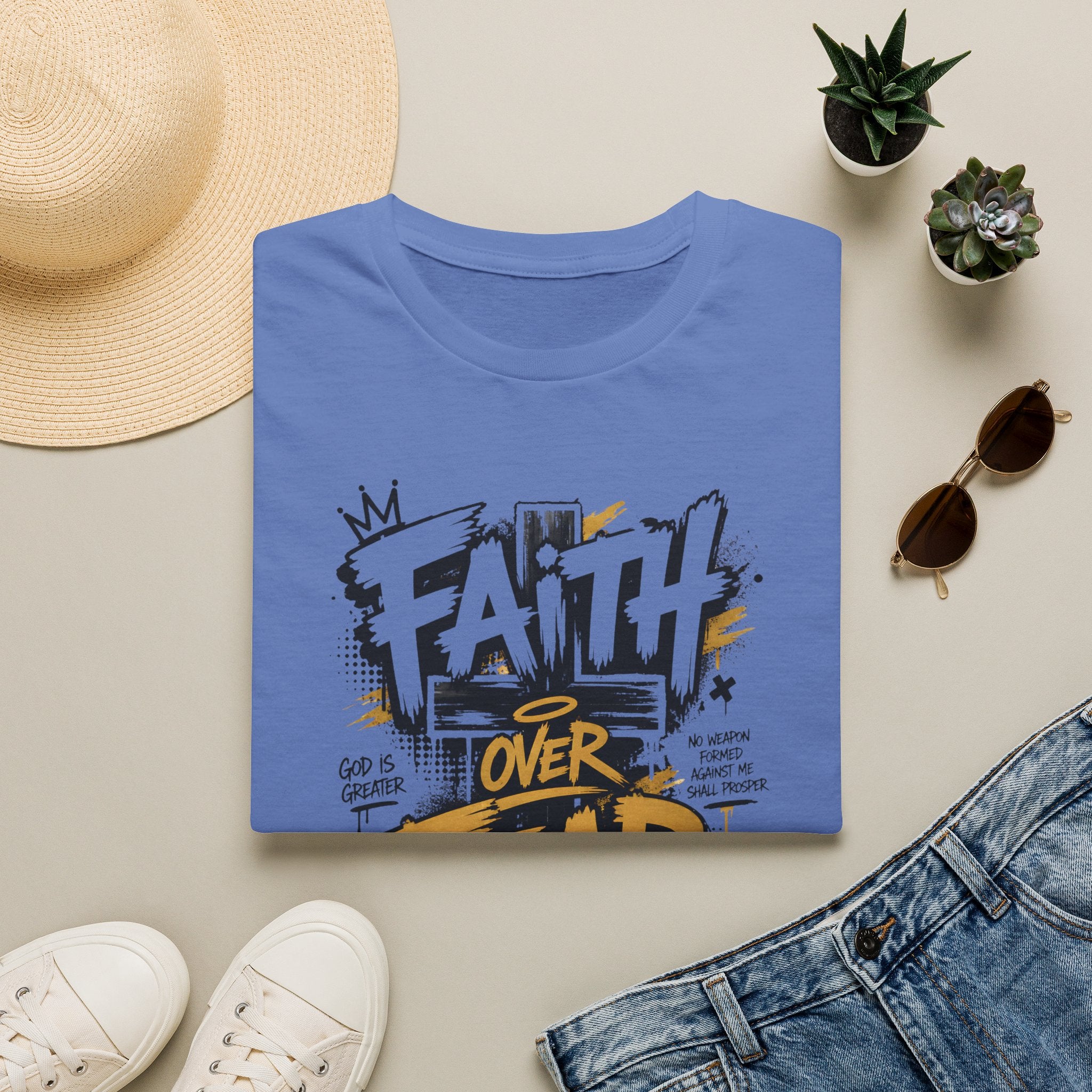 Faith Over Fear T-Shirt — Bold Graffiti Christian Inspirational Tee