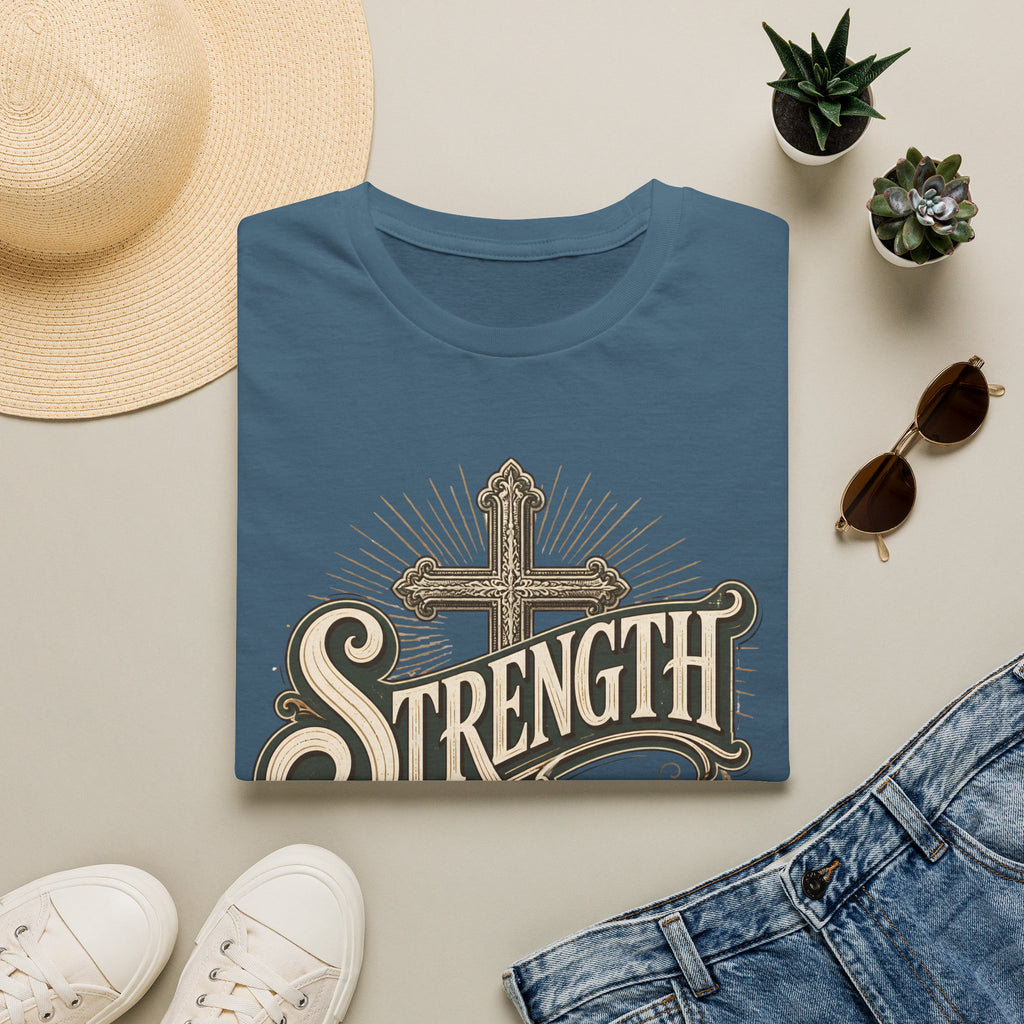 Strength Cross T‑Shirt — 'The Lord Is My Peace' Christian Faith Tee