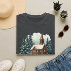 T-Shirt — Cozy Winter Chapel Graphic Tee (Snowy Pine Church)