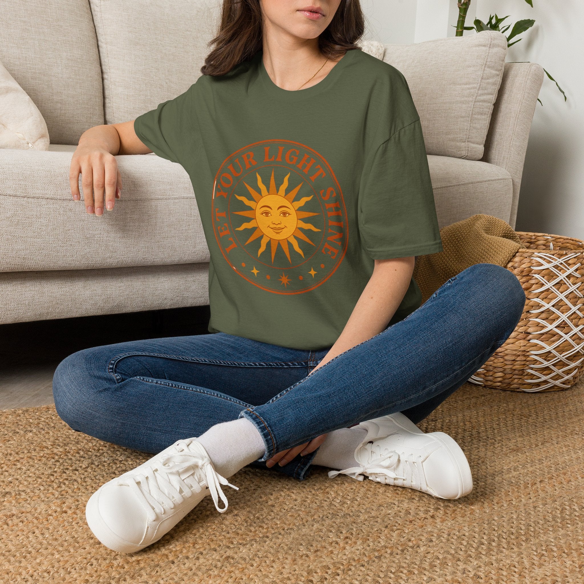 Sunshine Graphic T-Shirt — "Let Your Light Shine" Inspirational Tee