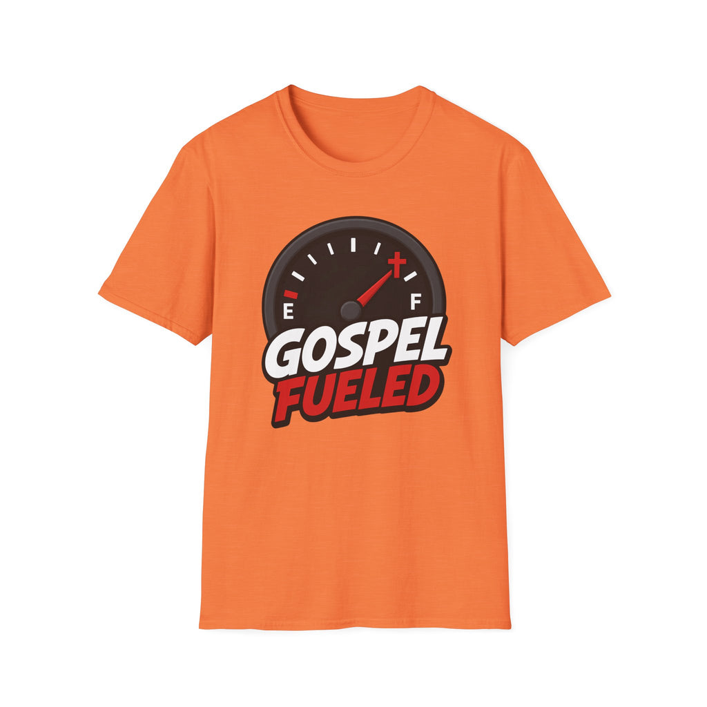 Gospel Fueled T-Shirt — Christian Faith Fuel Gauge Tee