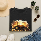 He Is Risen T-Shirt — Easter Christian Cross Resurrection Tee