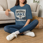 Washed By Grace T‑Shirt — Christian Faith Cross Tee