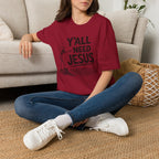 Y'all Need Jesus T-Shirt — Funny Christian Faith Tee, Stick Figure Prayer Graphic