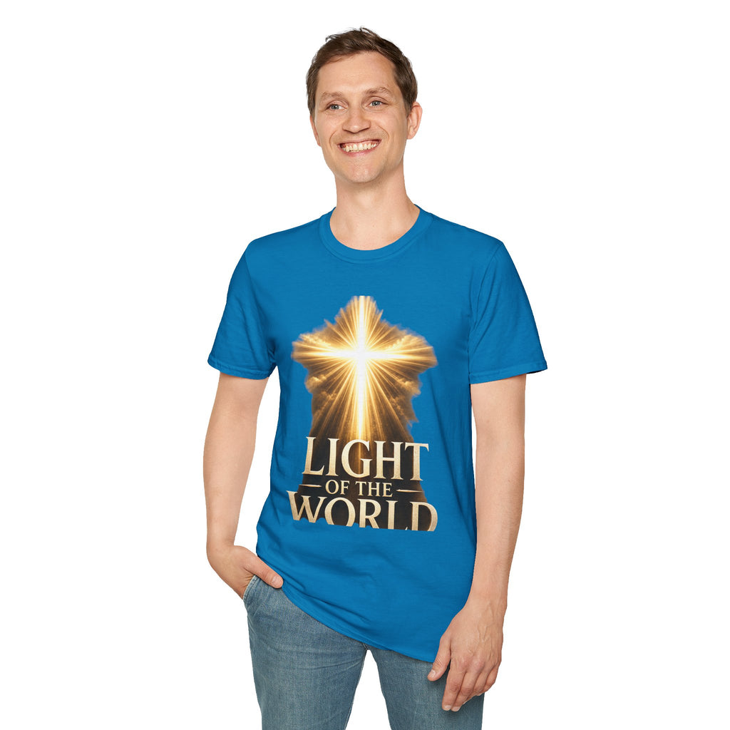 Light of the World T-Shirt — Radiant Cross Christian Faith Tee