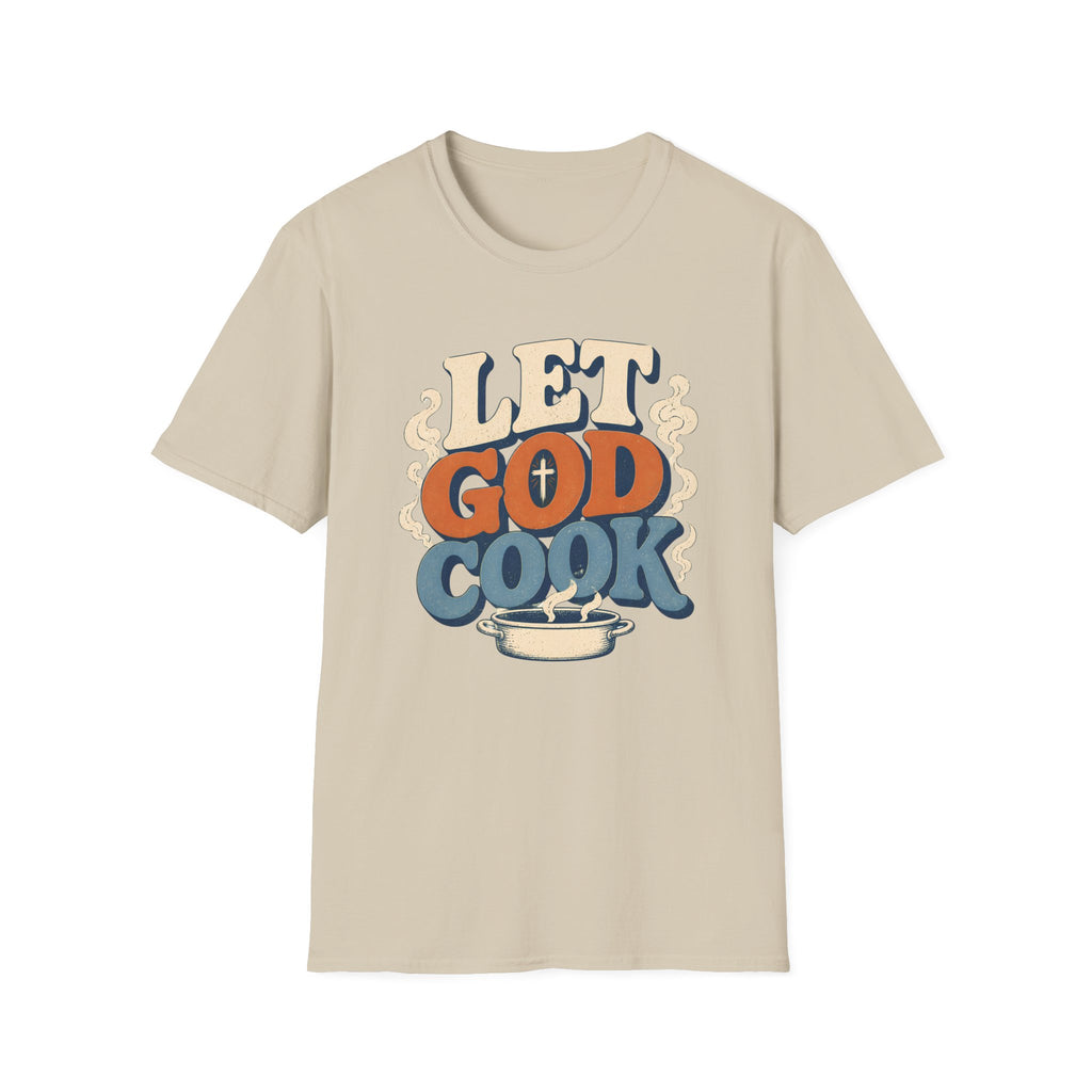 Let God Cook T-Shirt — Faith-Inspired Vintage Kitchen Graphic Tee