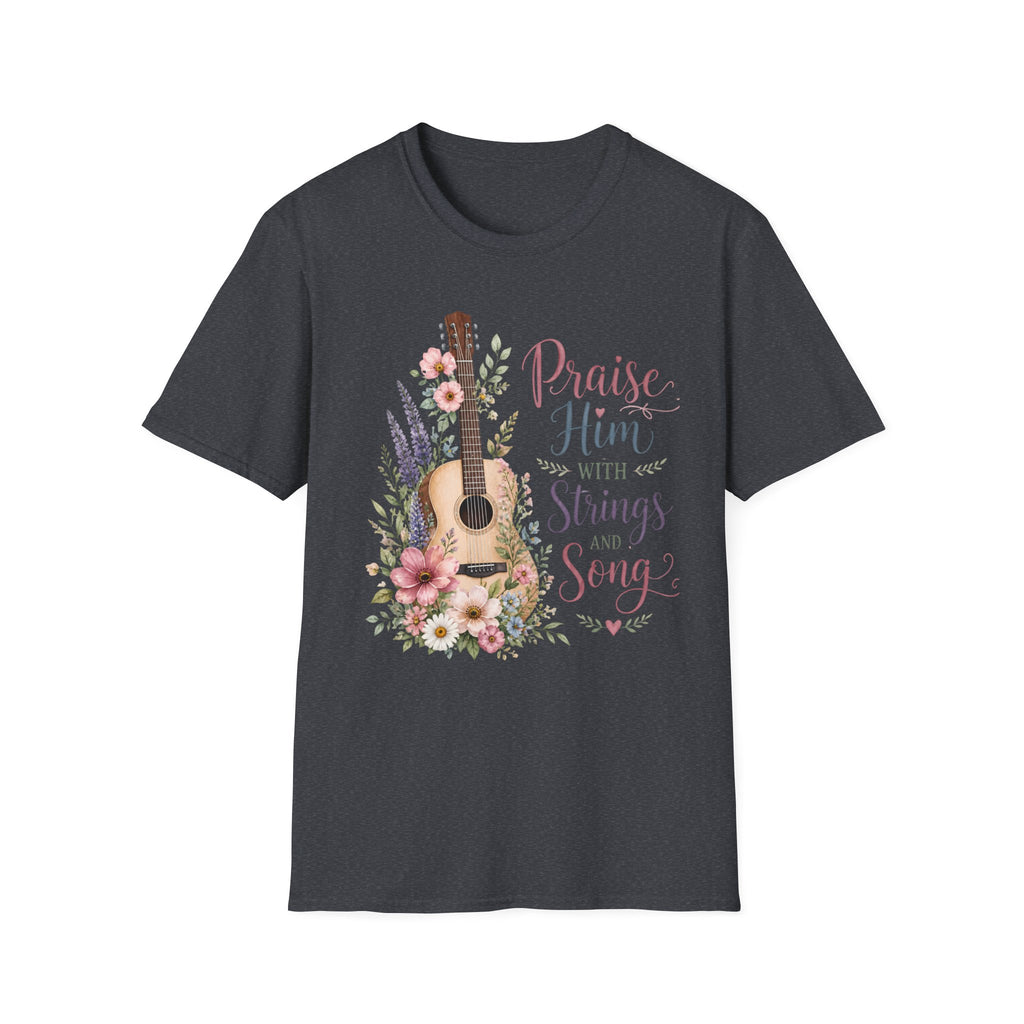 Guitar Floral "Praise Him with Strings" T-Shirt