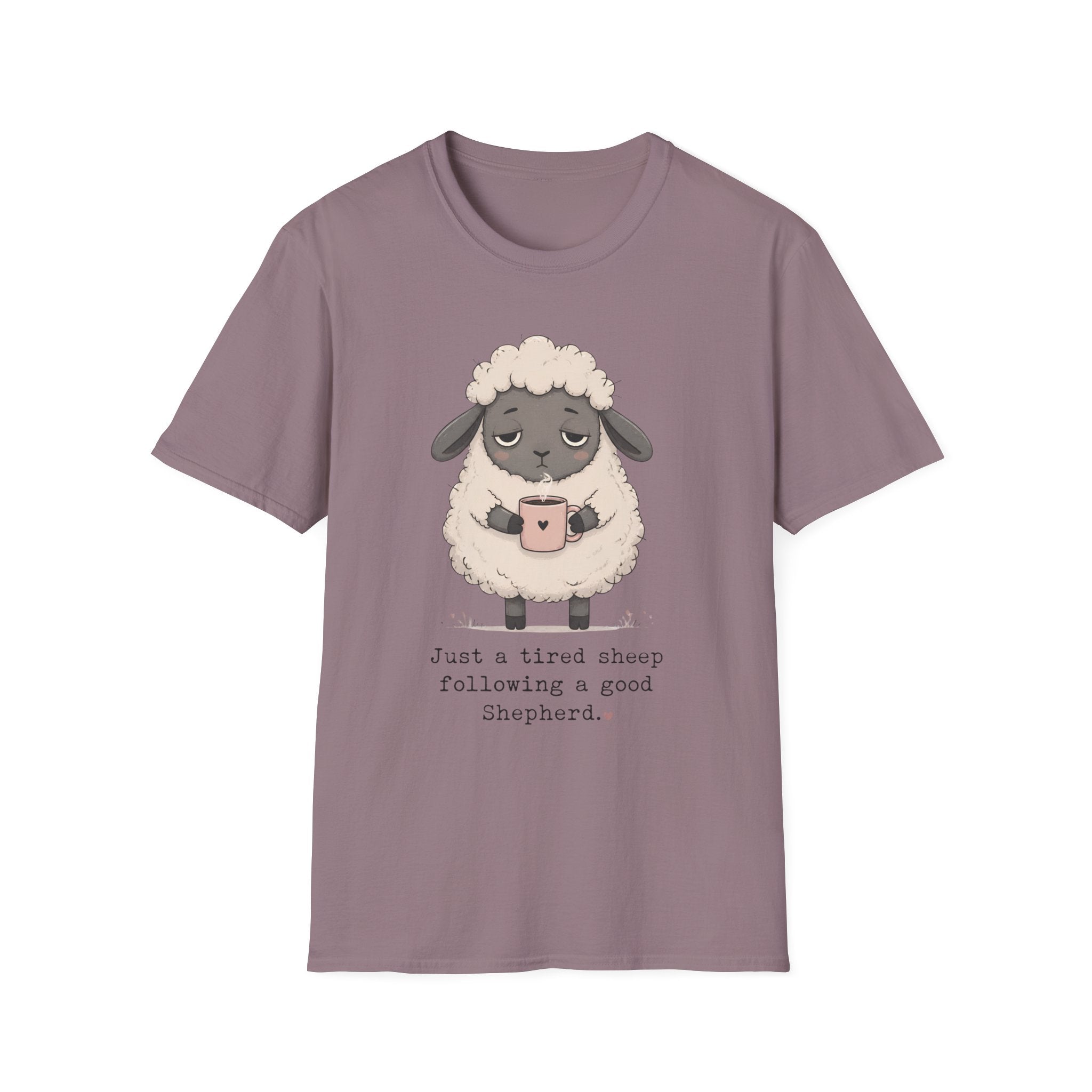 Cozy Sheep Tee — "Just a Tired Sheep Following a Good Shepherd" Cute Comfort Shirt