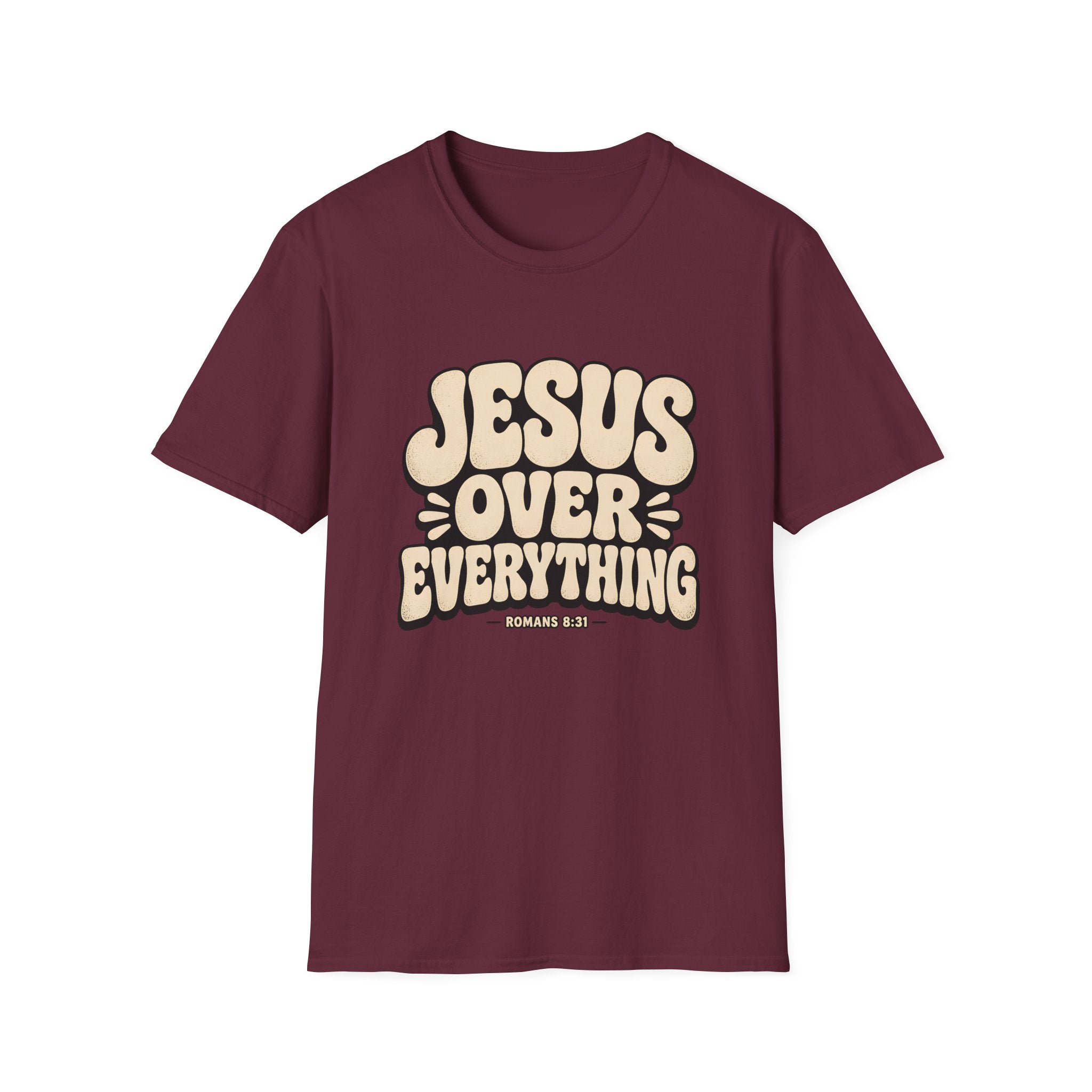 Jesus Over Everything T‑Shirt — Retro Faith Graphic Tee