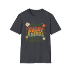T-Shirt — Two of Every Animal But No Mosquitoes Retro Floral Graphic Tee