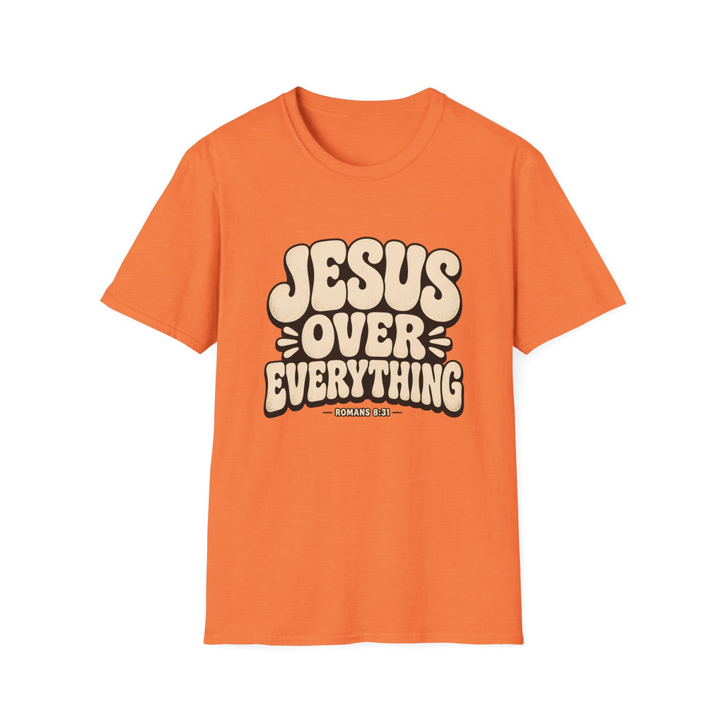 Jesus Over Everything T‑Shirt — Retro Faith Graphic Tee