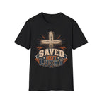 Saved Not Lucky T-Shirt — Christian Cross Faith Graphic Tee