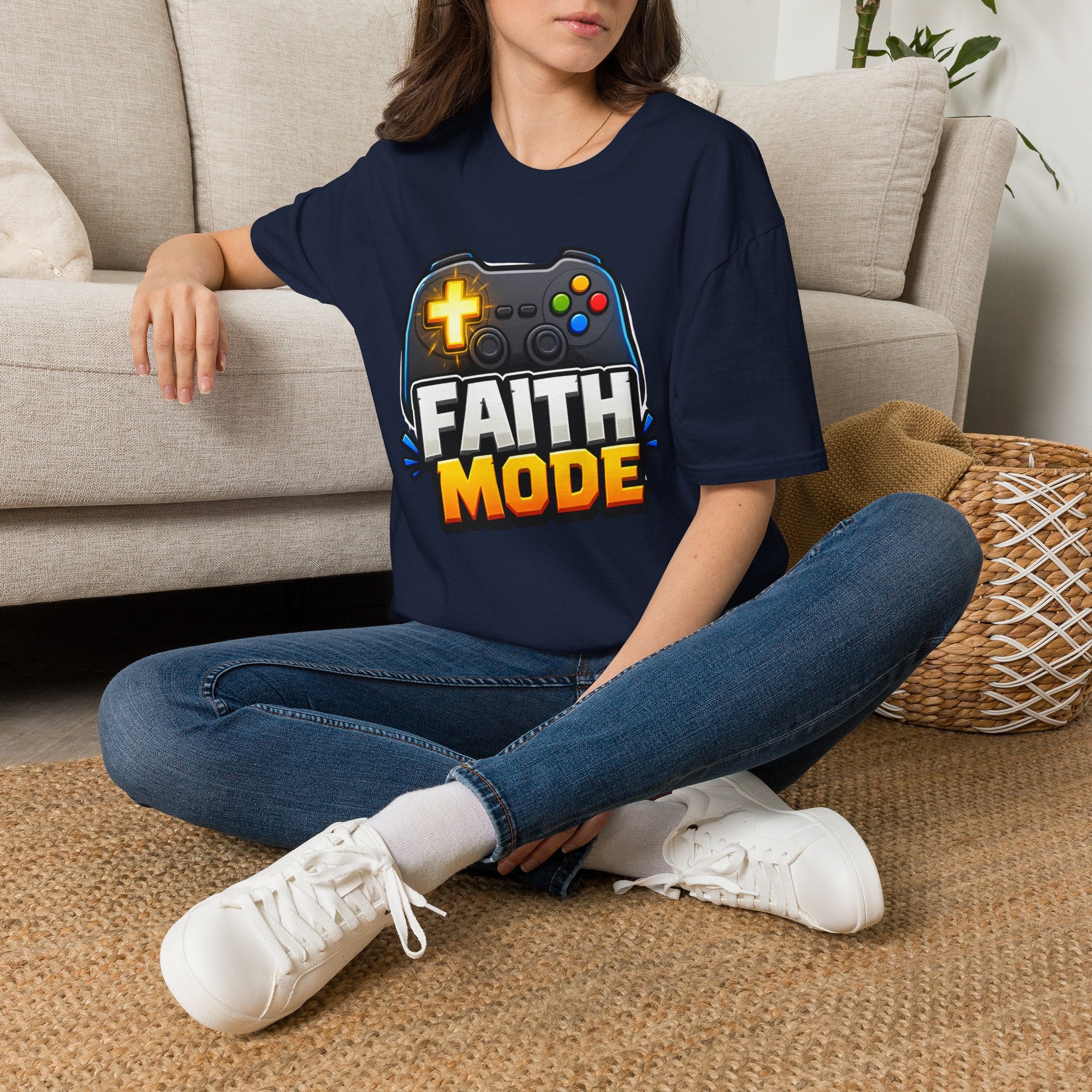 Faith Mode Gamer T-Shirt — Christian Video Game Controller Tee
