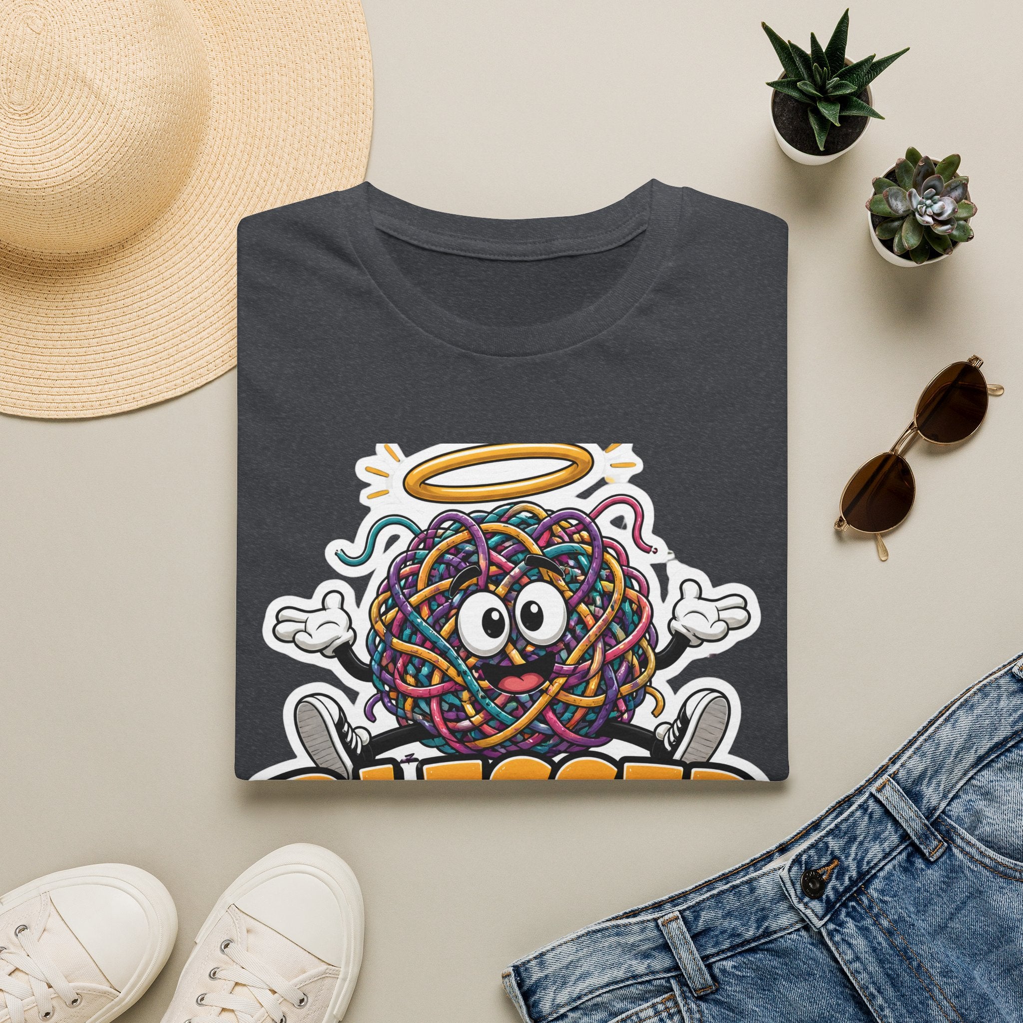 Blessed Mess T-Shirt — Cute Angelic Tangled Yarns Graphic Tee