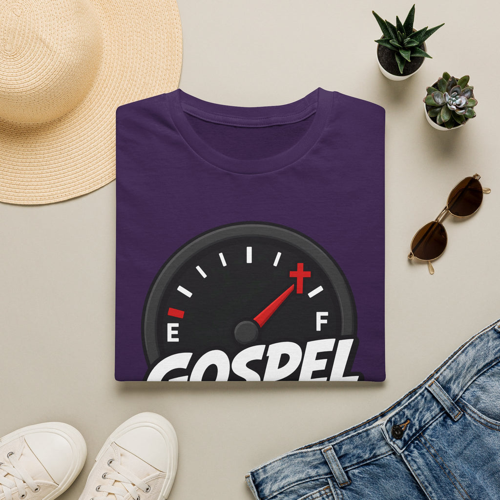 Gospel Fueled T-Shirt — Christian Faith Fuel Gauge Tee
